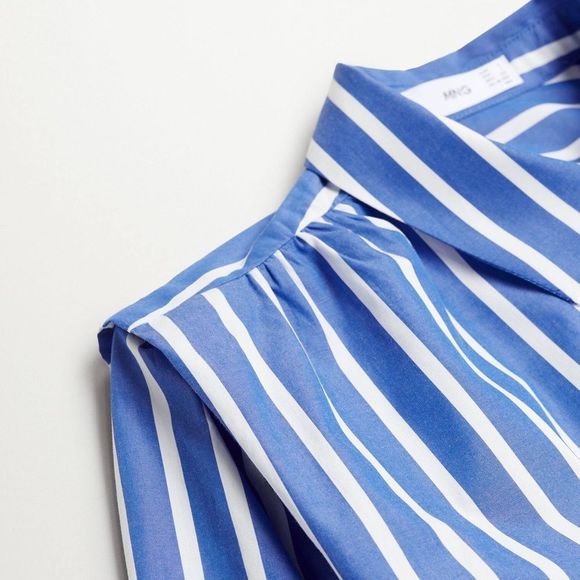 Mango Cotton Striped Shirt Dress New Oversized - Picture 4 of 7